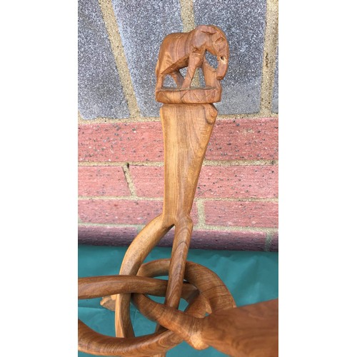 73 - African wooden carved puzzle stand