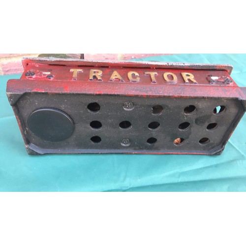 34 - Tractor money box in cast metal