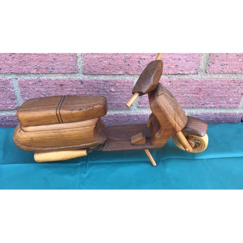 36 - Wooden carved scooter