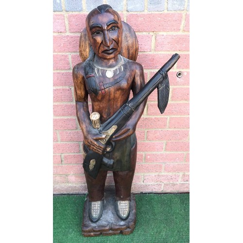 49 - Tall mohican figure ( does have repair to gun )