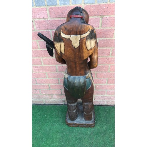 49 - Tall mohican figure ( does have repair to gun )