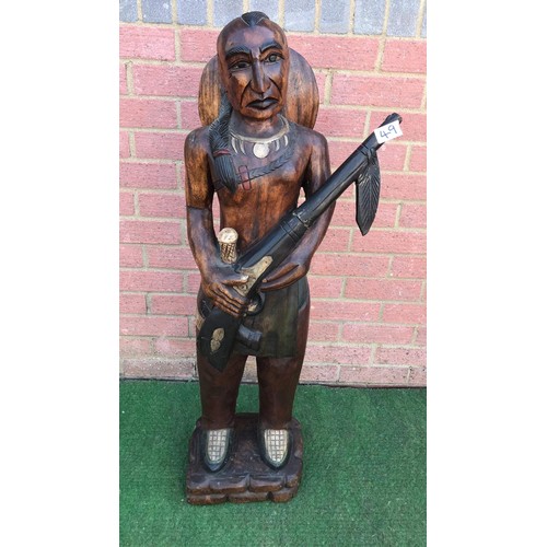 49 - Tall mohican figure ( does have repair to gun )