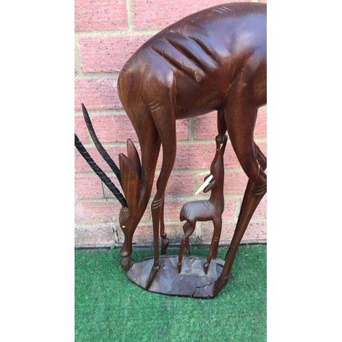 50 - Large carved gazelle ( gun has been repaired )