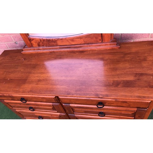 59 - Pine 8 draw dressing chest in spanish style