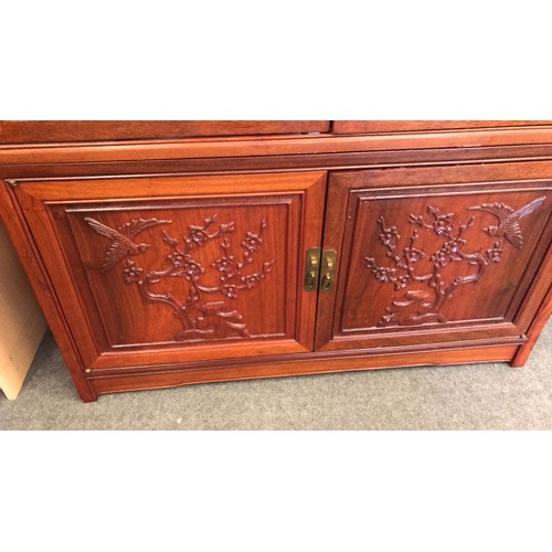 88 - Japanese rose wood glazed display cabinet