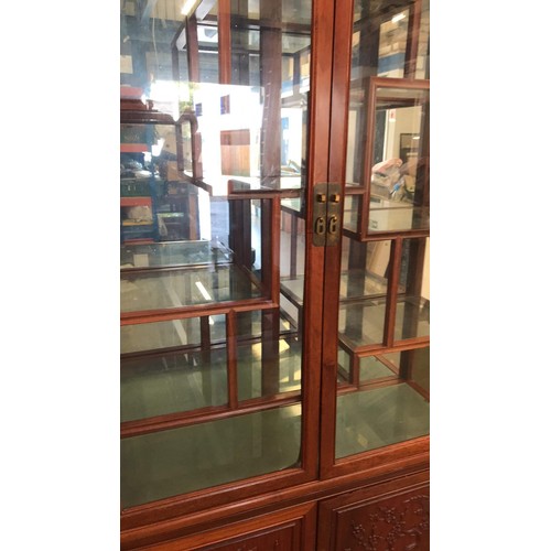 88 - Japanese rose wood glazed display cabinet