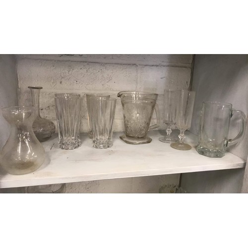 93 - 3 shelves of heavy glassware