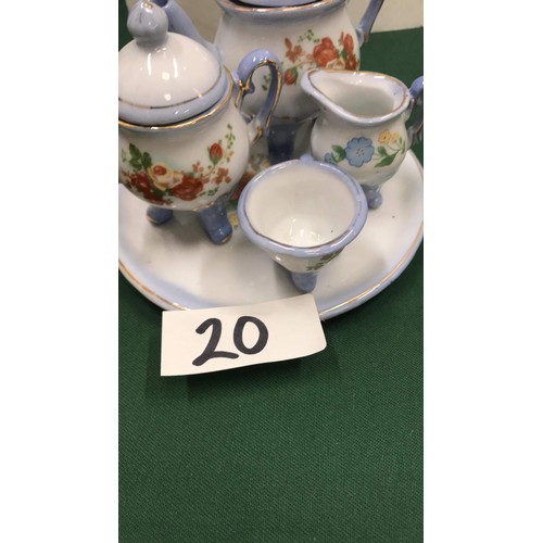 20 - Miniature tea set on stand