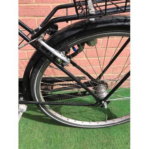 220 - black bike with a basket on front and back by CLASSIC including bike accessories ( cycle clips &... 