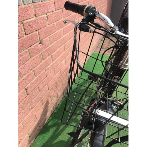 220 - black bike with a basket on front and back by CLASSIC including bike accessories ( cycle clips &... 