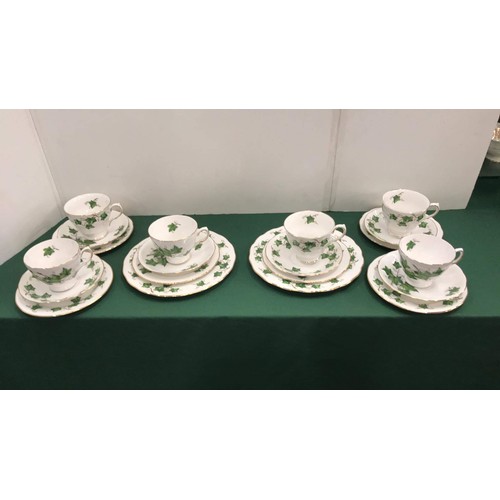 2 - 20 piece Ivy leaf tea set by Crown Royal