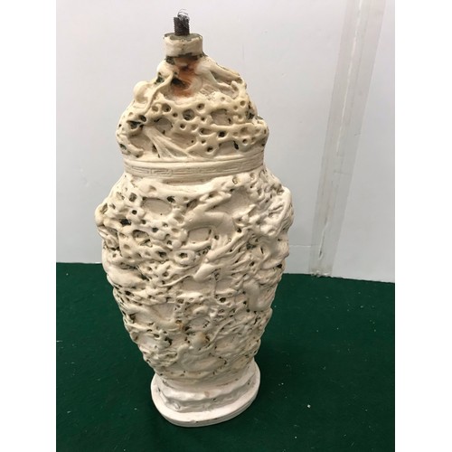 269 - Carved fretwork Lamp base