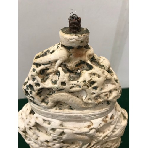 269 - Carved fretwork Lamp base