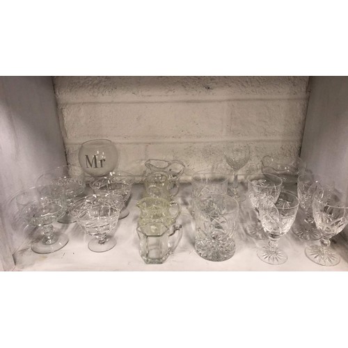 265 - Selection of cut and crystal glasses