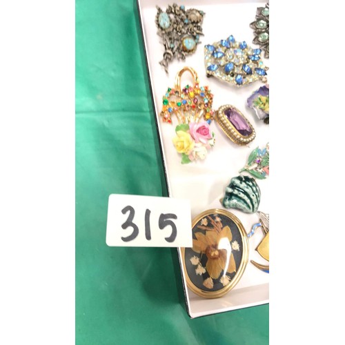 315 - Collection of 19 mixed broaches