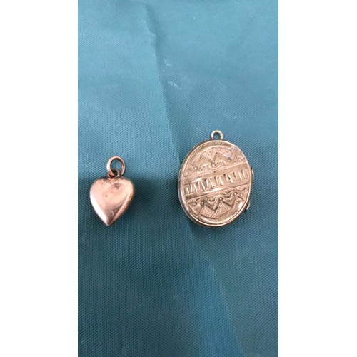 135 - Heart shaped pendant & locket