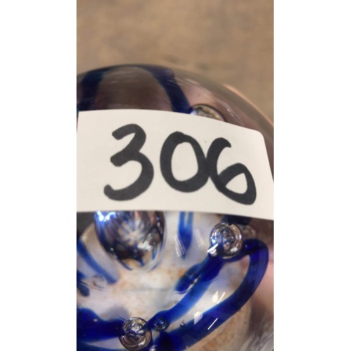 306 - Glass globe paperweight