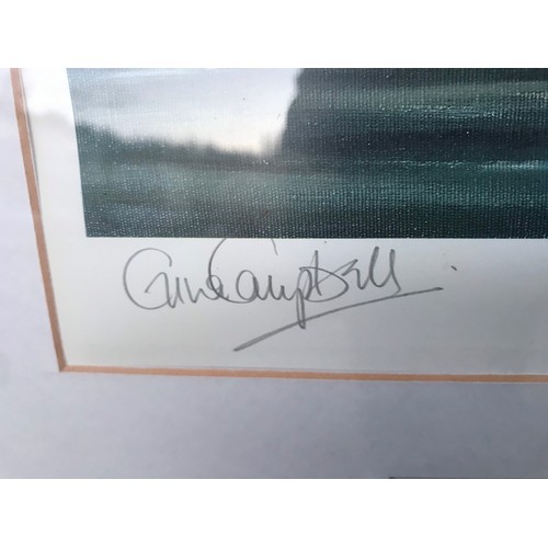 326 - Two Framed Prints Of Donald Campbell Speed on water and land signed by his Daughter both prints are ... 