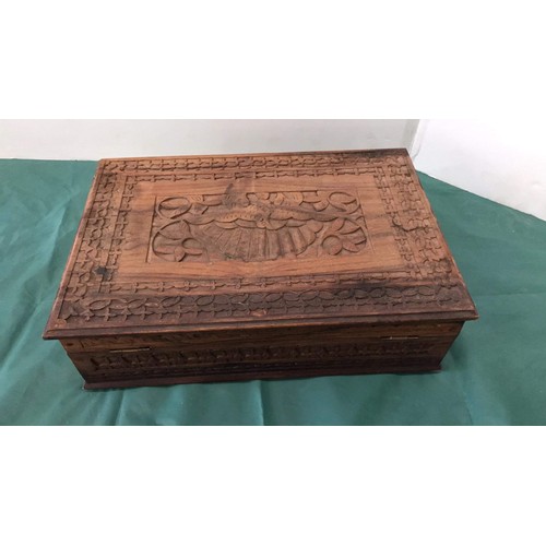 347 - Wooden carved box