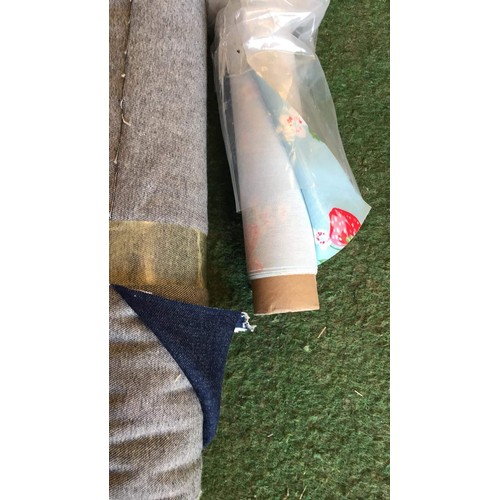 355 - Two end of rolls of material including denim & washable cloth ( see all pictures )