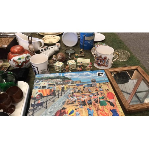 363 - Mixed lot including puzzles, ceramics including Wedgwood, Aynsley & more