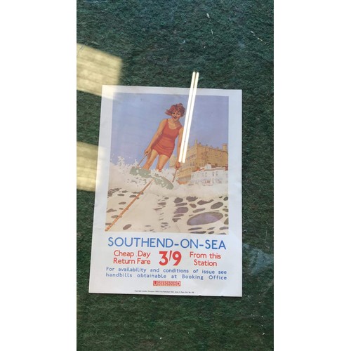 384 - Selection of 10 mixed travel and other posters some for Southend ( SEE ALL PICTURES TO SEE ALL POSTE... 