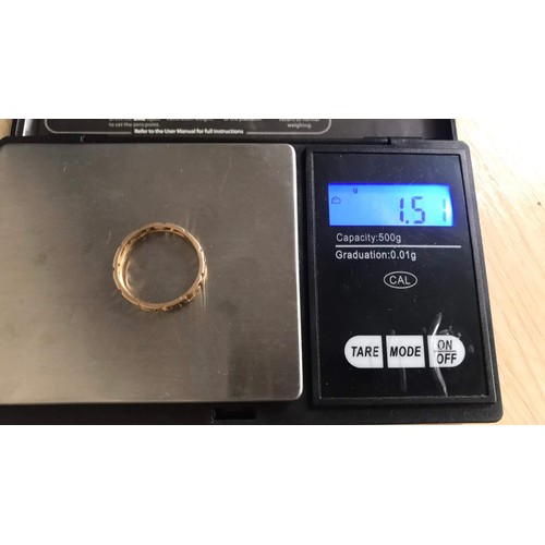 167 - 14ct ring size Q/R weight 1.51g