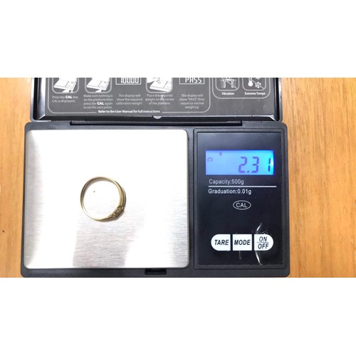 165 - 14ct gold ring size Q weight 2.31g