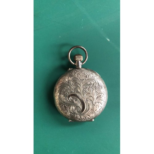 160 - 925 silver ladies  pocket watch