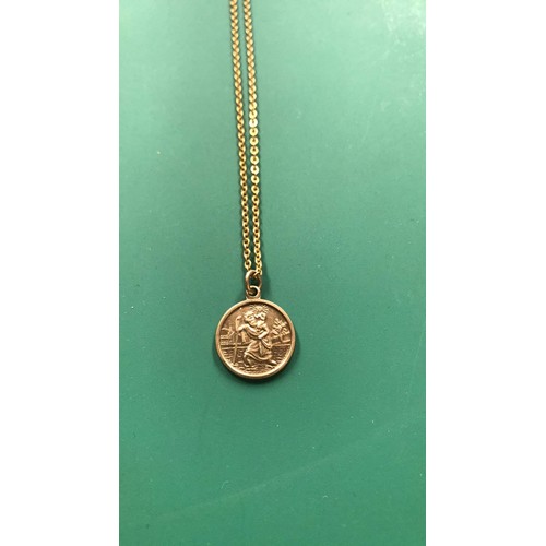 192a - 9ct gold necklace with st Christopher weight 3.83g