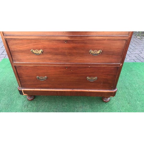 97 - Mahogany 2 over 3 chest of drawers