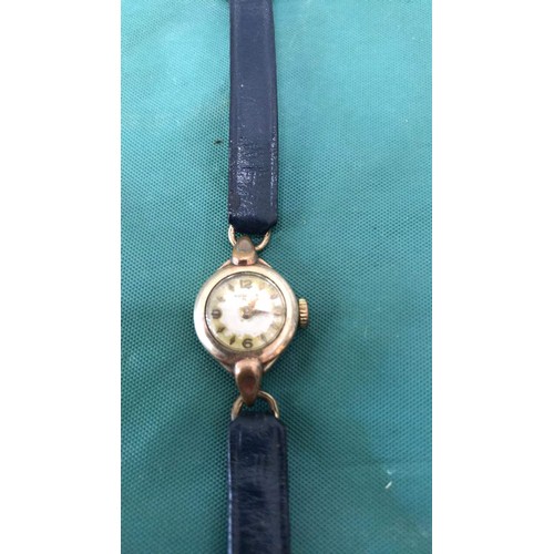 342 - Ladies watch with navy blue strap