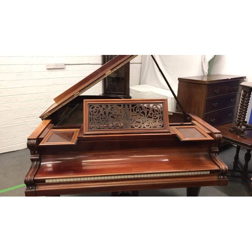 511 - ROSE WOOD OVER STRUNG  Grand Piano By J L DUYSEN Berlin GERMANY  MODEL NUMBER 10384 Imported by EDWI... 