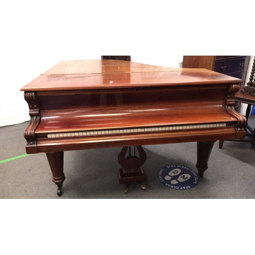 511 - ROSE WOOD OVER STRUNG  Grand Piano By J L DUYSEN Berlin GERMANY  MODEL NUMBER 10384 Imported by EDWI... 