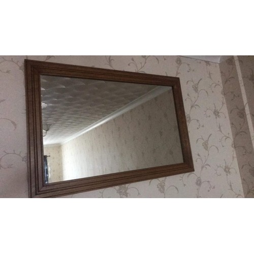 631 - Beech framed rectangular mirror