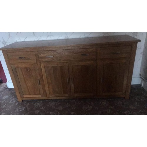 632 - 3 draw 4 door oak sideboard