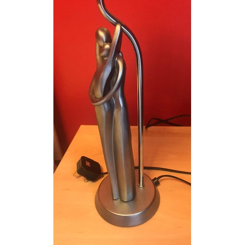 614 - Lovers sculpture base contemporary side lamp