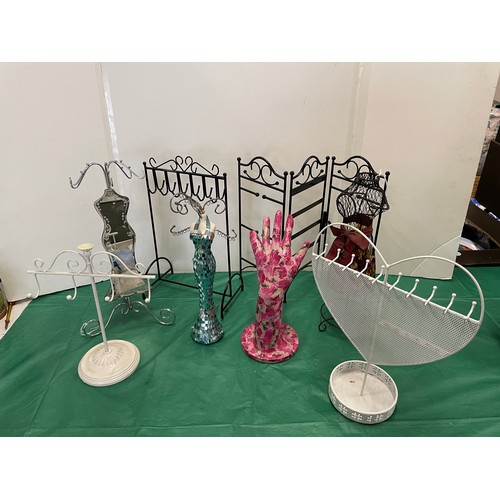 546 - Selection of 8 mixed design jewellery display stands