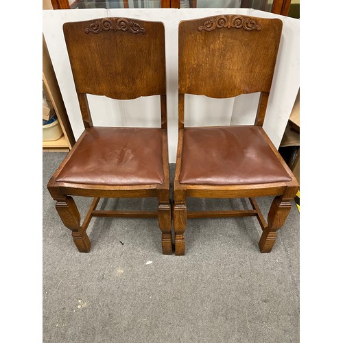 534 - 2 oak Art Deco style chairs