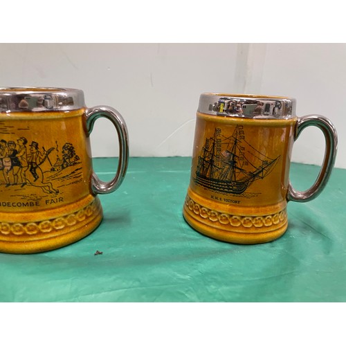 531 - 3 lord nelson pottery tankards