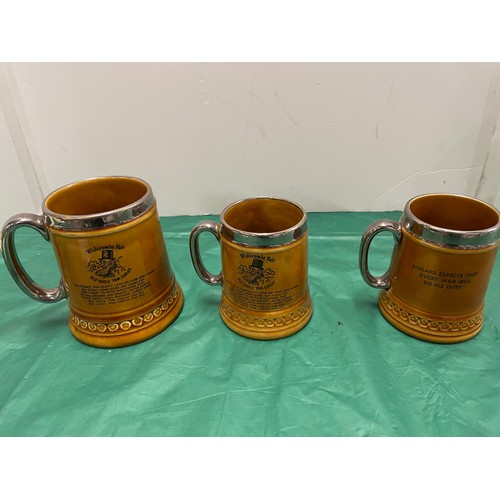 531 - 3 lord nelson pottery tankards