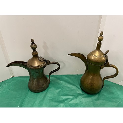 524 - 2 brass turkish coffee pots