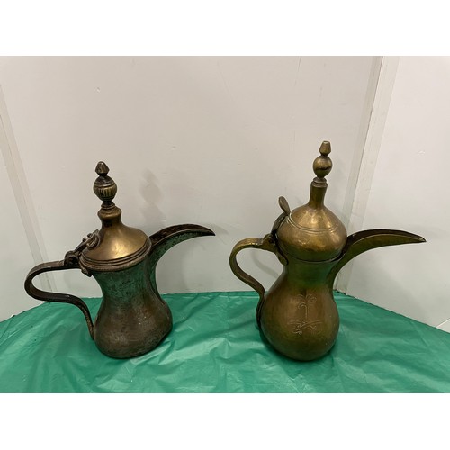 524 - 2 brass turkish coffee pots