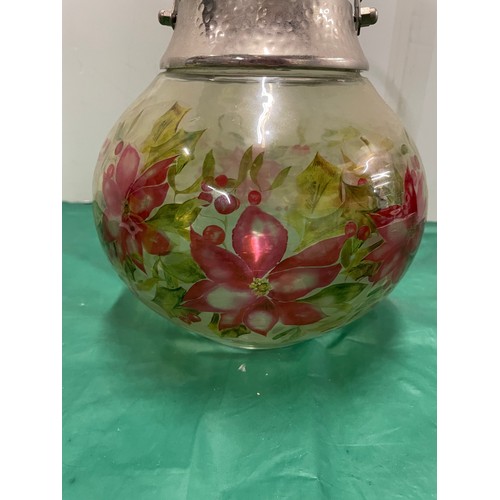 517 - Painted glass storage jar