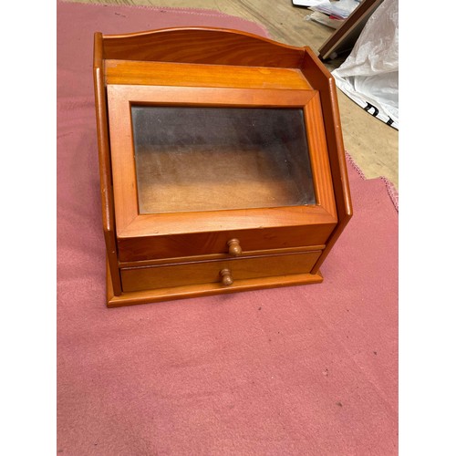 648 - Wooden glazed display cabinet