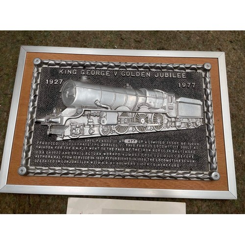 658 - KING GEORGE V GOLDEN JUBILEE train plaque with certificate