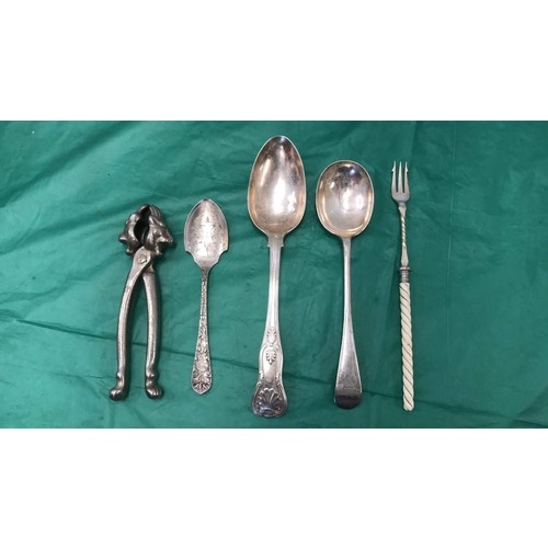 241 - Collection of flatware to include lion head nutcrackers