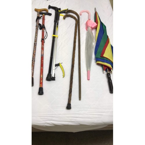 56 - mixed walking sticks and umbrellas