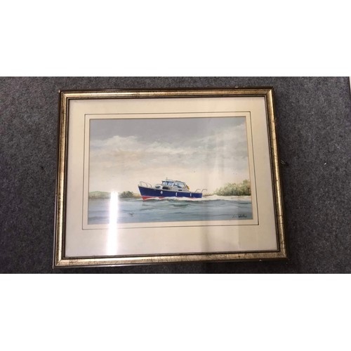 30 - Watercolour of boat by John Whittock