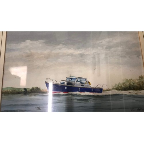 30 - Watercolour of boat by John Whittock